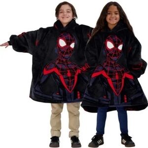 NWT Character Kids Wayy Big Oversized Hoodie BLACK SPIDER-MAN winter fleece